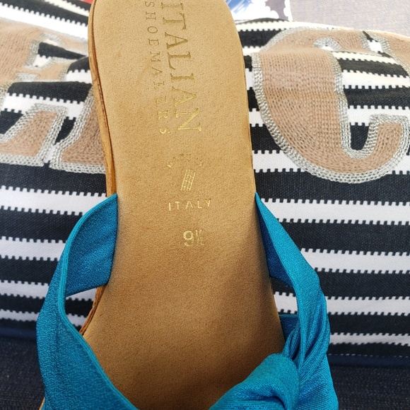 ITALIAN SHOEMAKERS PANACHE CORK SANDAL WEDGE 9&1/2 - Picture 5 of 8